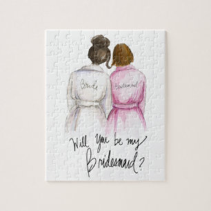 Bridesmaid? Puzzle Br Bun Bride Auburn Bob Bm
