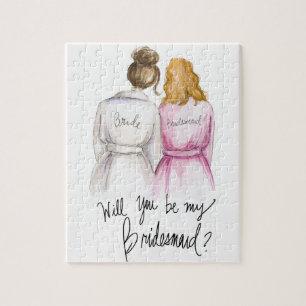 Bridesmaid? Puzzle Br Bun Bride Dk Bl Waves Bm