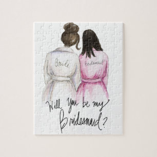 Bridesmaid? Puzzle Dark Br Bun Bride Dk Br Long Bm