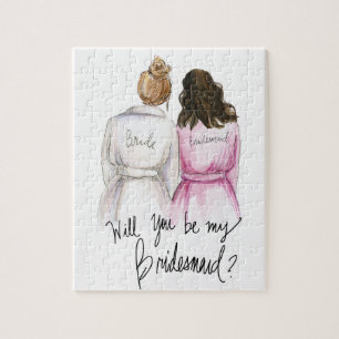 Bridesmaid? Puzzle Dk Bl Bun Bride Br Waves Bm