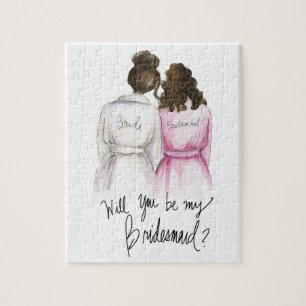 Bridesmaid? Puzzle Dk Br Bun Bride Br Curls Bm