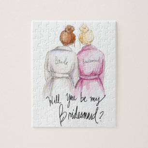 Bridesmaid? Puzzle Red Bun Bride Bl Bun Maid