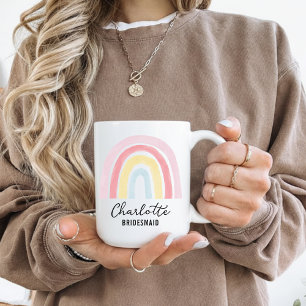 Bridesmaid Rainbow Bachelorette Party Name Coffee Mug