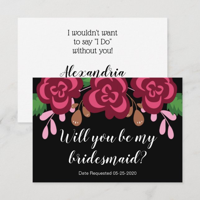 Bridesmaid Request Will You Be Modern Invitation (Front/Back)