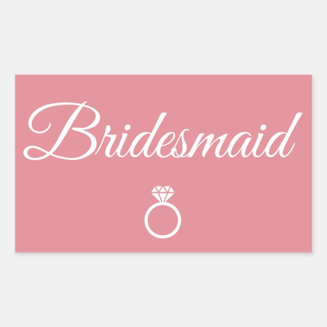 Bridesmaid ring rectangular sticker (Front)