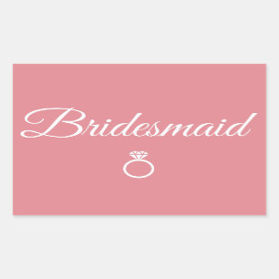 Bridesmaid ring rectangular sticker