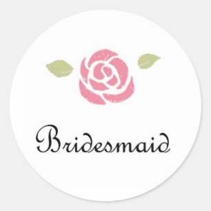 Bridesmaid Rose Classic Round Sticker