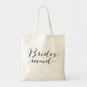 Bridesmaid Script Bridal Party Wedding Tote Bag