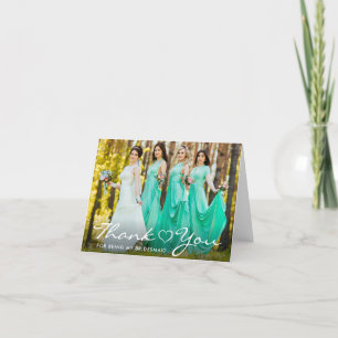 Bridesmaid Script Heart Photo Thank You Note Card