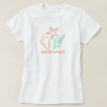Bridesmaid Seashell Beach Wedding T-Shirt<br><div class="desc">Bridesmaid design has a seashell motif,  is part of the beach wedding collection and is available in more styles.</div>