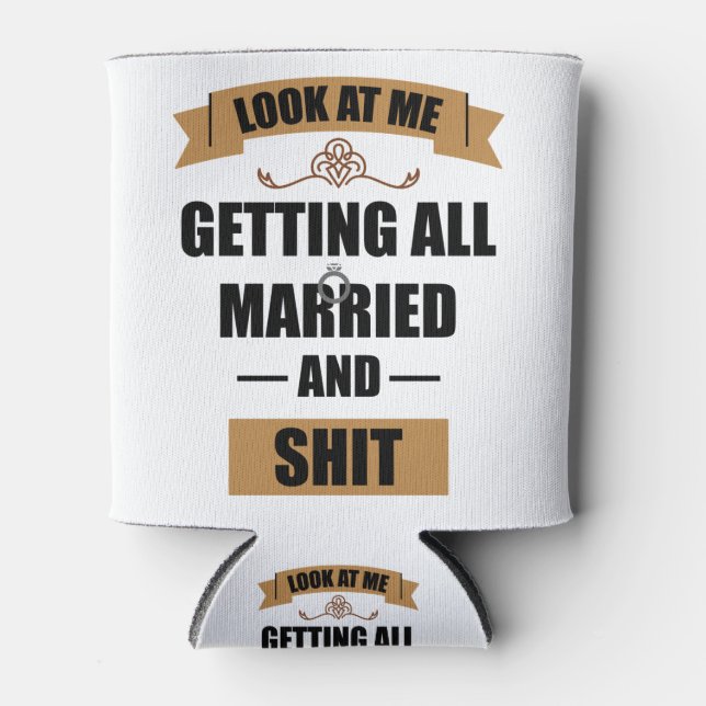 Bridesmaid Shirt Drunk Bachelorette Party Wedding Can Cooler (Front)