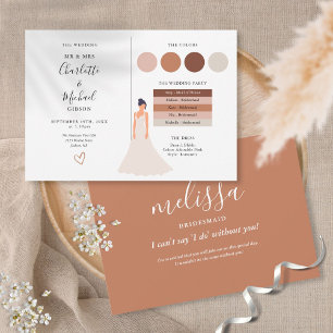 Bridesmaid Signature Script Wedding Info Card