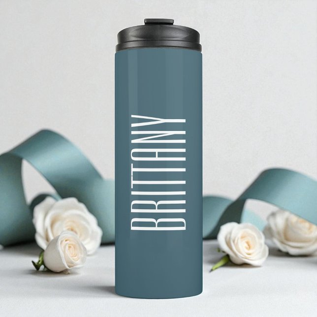 Bridesmaid Simple Green Personalised Name Minimal Thermal Tumbler (Bridesmaid Simple Green Personalized Name Minimal Thermal Tumbler)