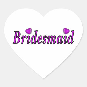 Bridesmaid Simply Love Heart Sticker