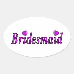 Bridesmaid Simply Love Oval Sticker