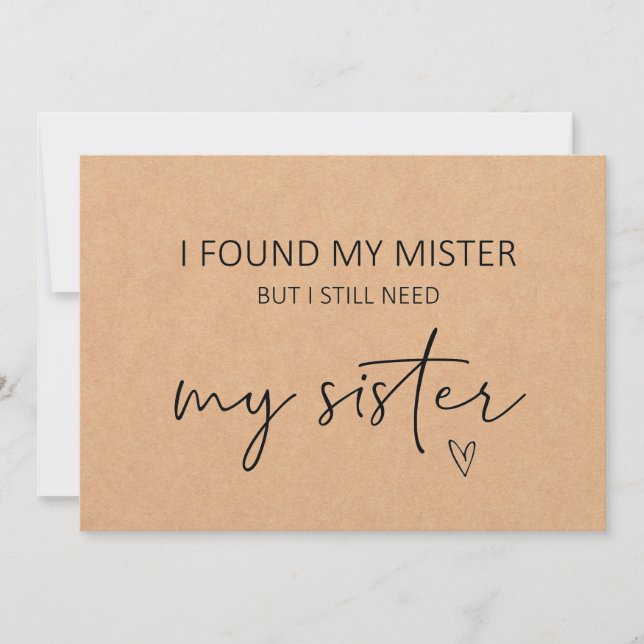 Bridesmaid Sister Proposal Flat Card (Front)