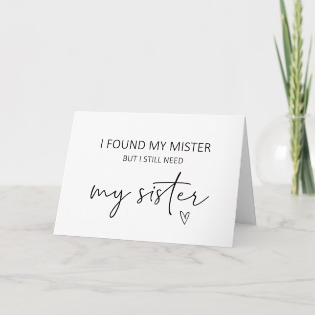 Bridesmaid Sister Proposal Folded Card (Front)