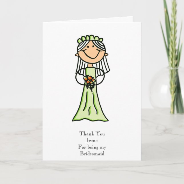 Bridesmaid Sketch, Thank You (Front)