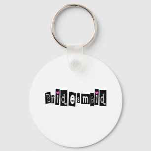 Bridesmaid (Sq Blk) Key Ring