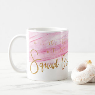 BRIDESMAID SQUAD GOALS - SOFT PINK WATERCOLOR COFFEE MUG