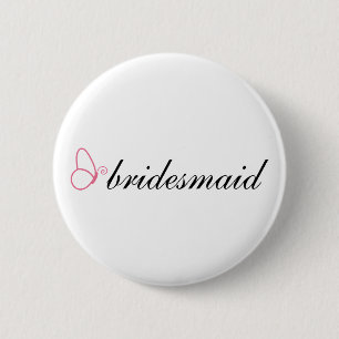 Bridesmaid Stylish Butterfly Wedding Gift 6 Cm Round Badge