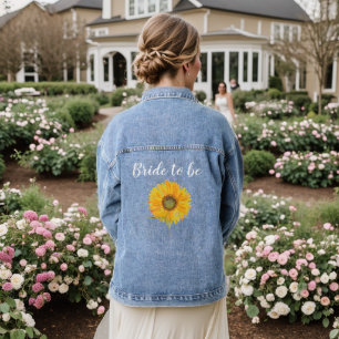 Bridesmaid Sunflower Country Wedding Bachelorette Denim Jacket