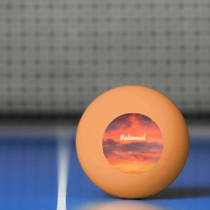 Bridesmaid Sunset Sky Orange Abstract Gift Favour Ping Pong Ball