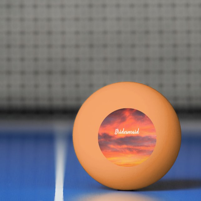 Bridesmaid Sunset Sky Orange Abstract Gift Favour Ping Pong Ball (Net)
