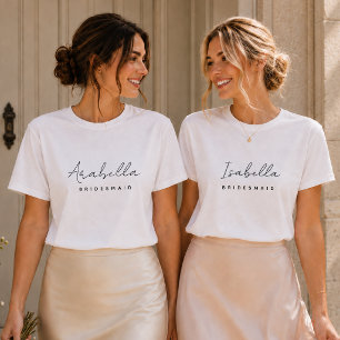 Bridesmaid T-Shirts | Custom Name Wedding Tee