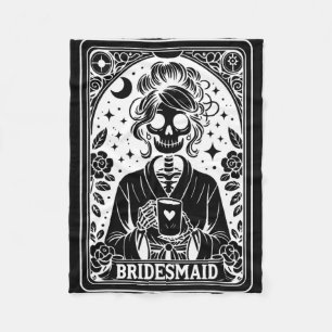 Bridesmaid Tarot Card Bride Coven Gothic Bachelore Fleece Blanket