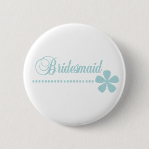 Bridesmaid Teal Elegance 6 Cm Round Badge