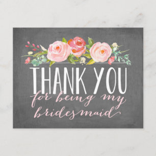 Bridesmaid Thank You   Bridesmaid Card