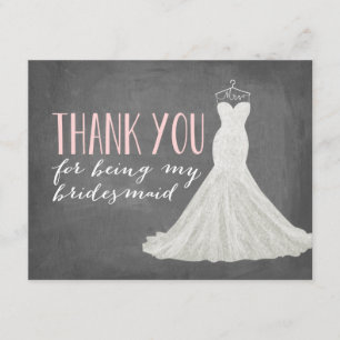 Bridesmaid Thank You   Bridesmaid Card