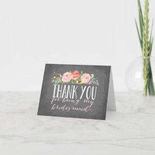 Bridesmaid Thank You   Bridesmaid Card
