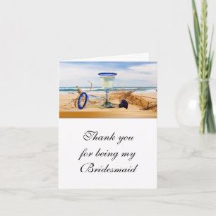 Bridesmaid Thank You Card Beach Wedding