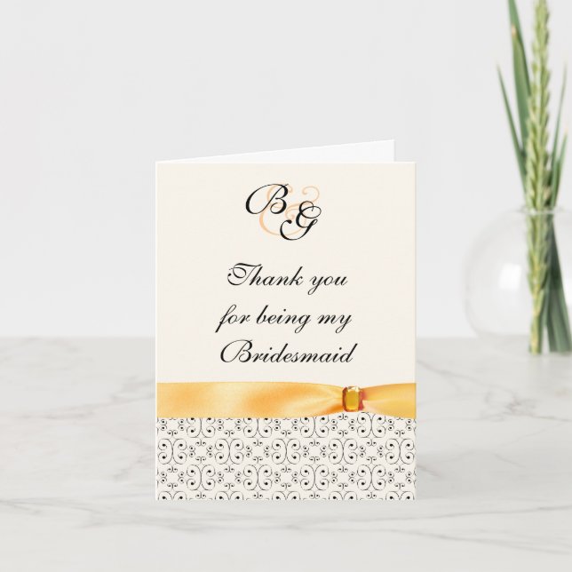 Bridesmaid Thank You Card Topaz Wedding Set (Front)