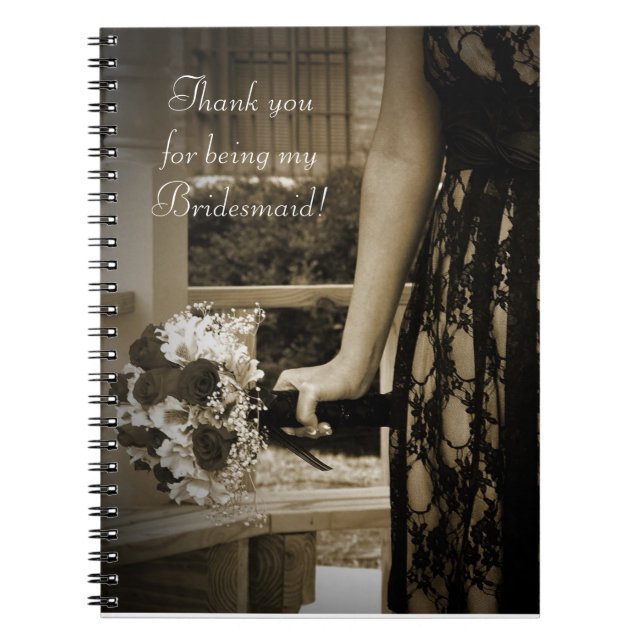 Bridesmaid Thank You Gift Notebook (Front)