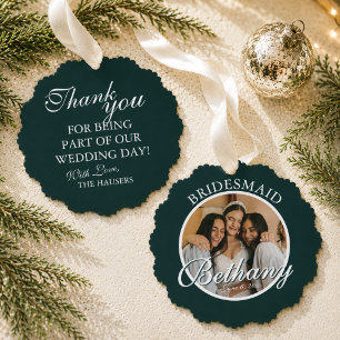 Bridesmaid Thank You Keepsake Wedding Tree Decoration Card