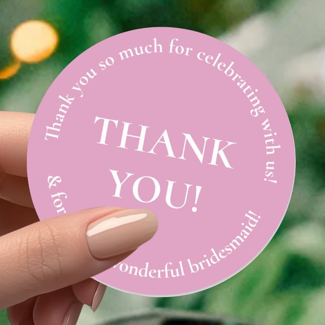 Bridesmaid Thank You Wedding Favour Sticker (Creator Uploaded)