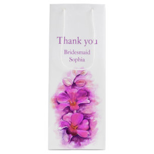Bridesmaid thank you wedding favour wine gift bag