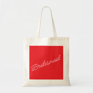 Bridesmaid Tote Bag Gift Red Pink Bridal Party
