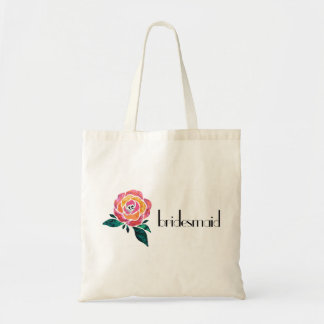 Bridesmaid Tote Bag Modern Rose Floral Rock