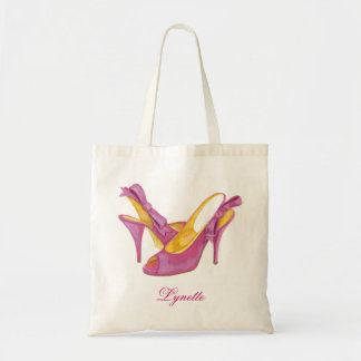 Bridesmaid Tote Bags, hot pink heels
