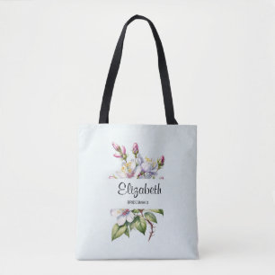 Bridesmaid Tote with Delicate Floral Design Bag
