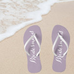 Bridesmaid Trendy Mauve Colour Flip Flops<br><div class="desc">Gift your wedding bridesmaids with these stylish bridesmaid flip flops that are a trendy mauve/pale purple colour along with white,  stylised script to complement your similar wedding colour scheme. Select foot size along with other options. You may customise your flip flops to change colour to your desire.</div>