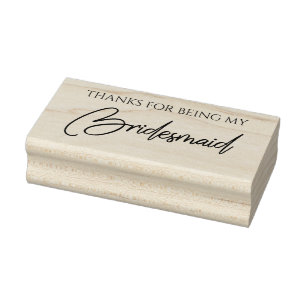 Bridesmaid Typography for Thanks Rubber Stamp