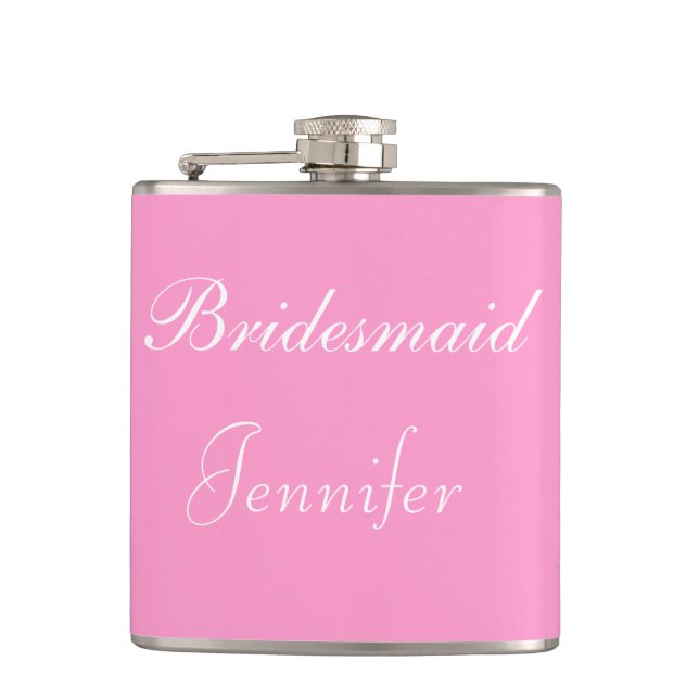 Bridesmaid Vinyl Wrapped Flask (Front)
