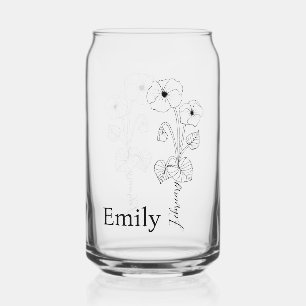 Bridesmaid Violet February Birth Month Flower Can Glass