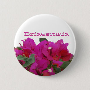 Bridesmaid Vivid Flowers 6 Cm Round Badge