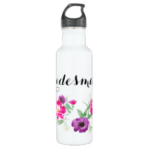 Bridesmaid Watercolor Flowers Water